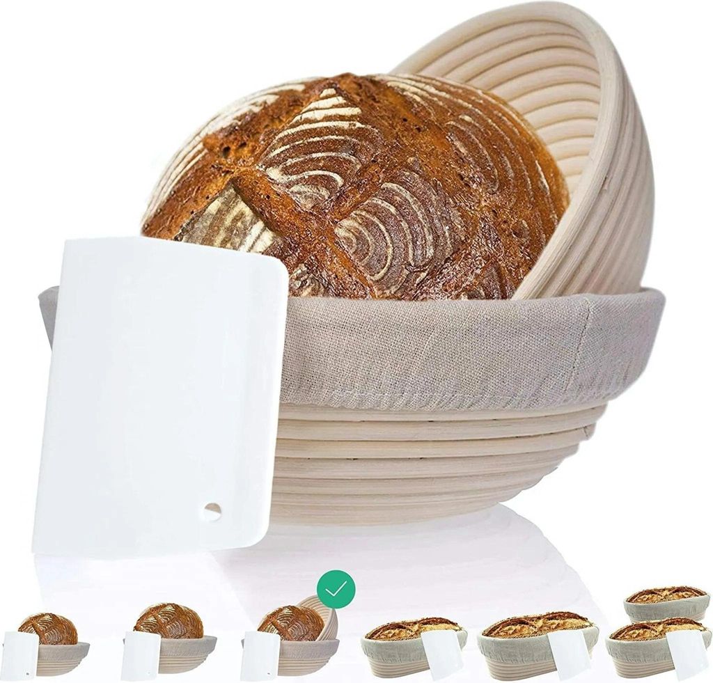 riijk Gärkorb 2er Set rund inkl. Teigschaber (Rattan/Peddigrohr)
