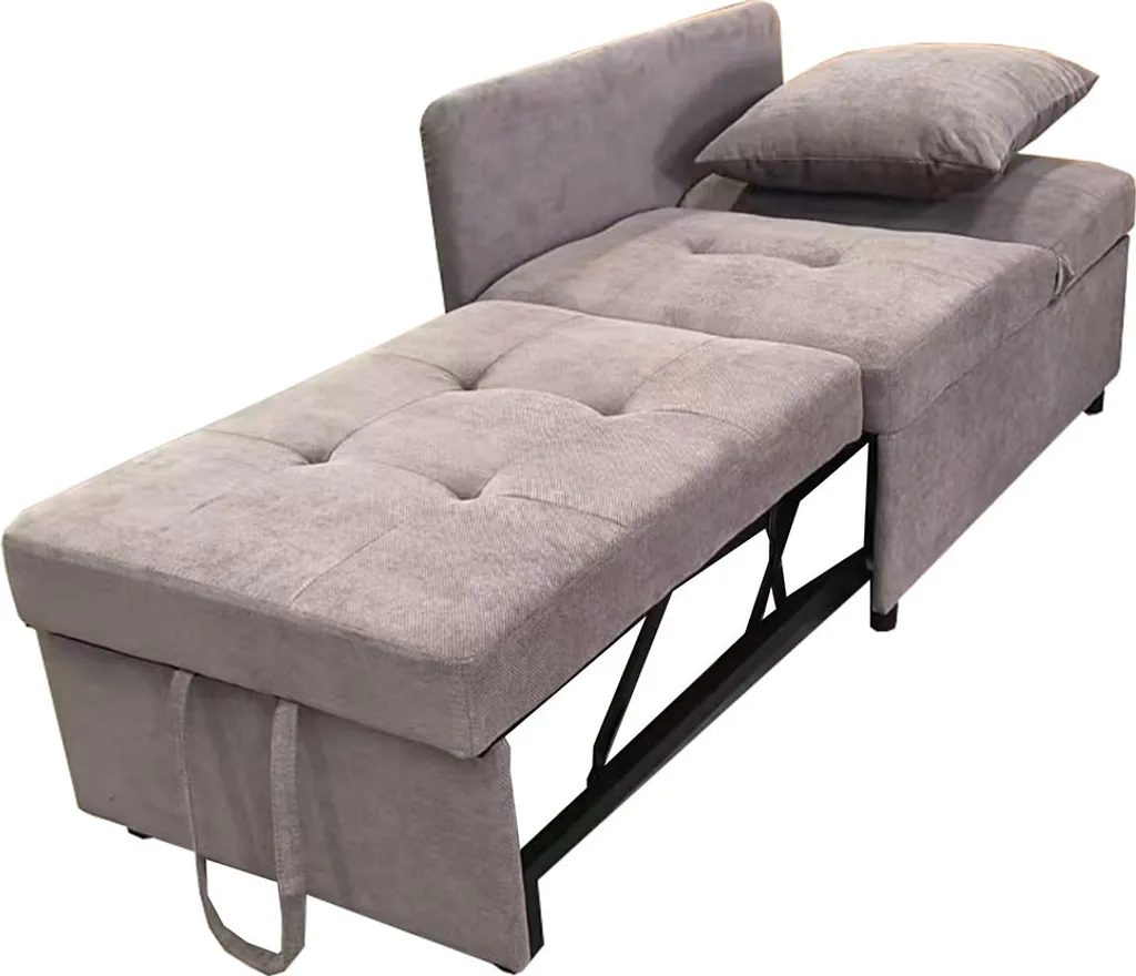 Canapé Convertible Gris 3 en 1 : Lit d'Appoint avec Dossier Réglable