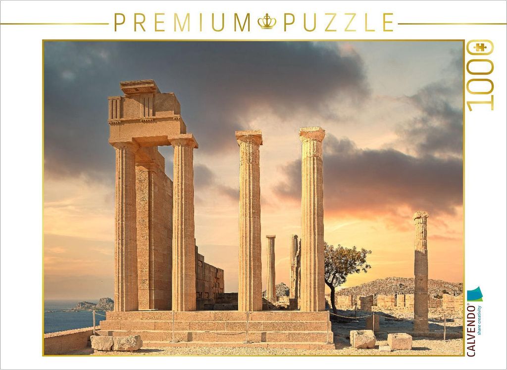CALVENDO Puzzle Akkropolis von Lindos | 1000 Teile Lege-Größe 64x48cm Foto-Puzzle für glückliche Stunden