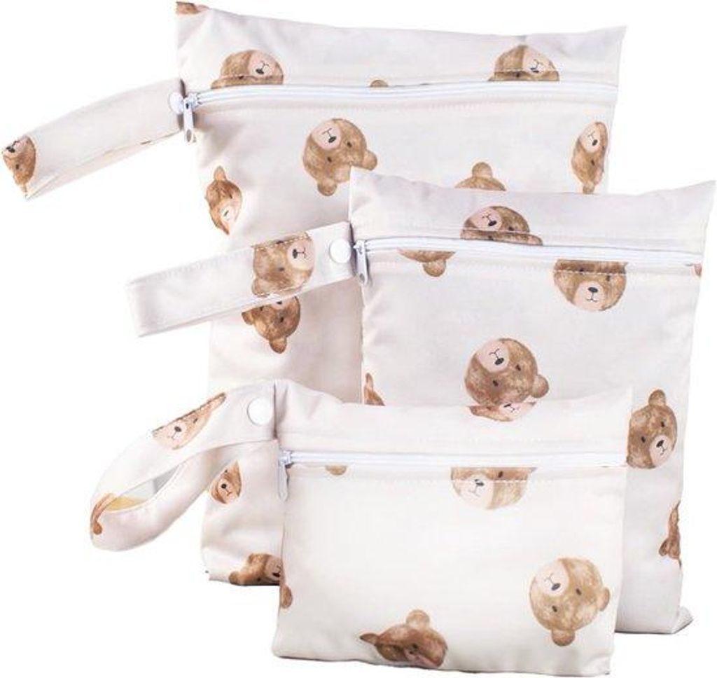 3-stück-Beutel-Set, nasse Tasche, wasserdichte Beutel mit Reißverschluss zum Aufhängen, für Reisen, Strand, Schwimmbad, Kinderwagen