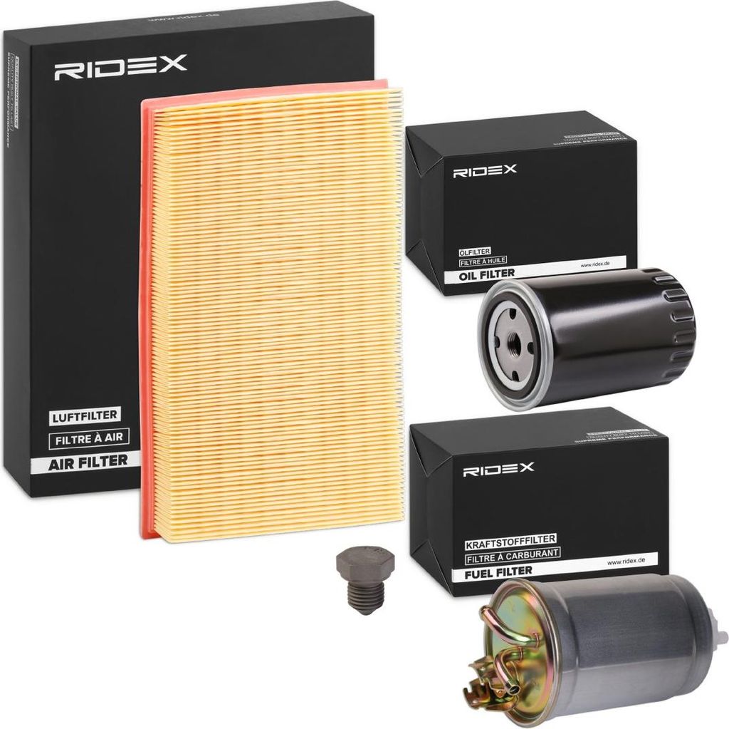 RIDEX Filterset Inspektionspaket Filtersatz für VW GOLF III (1H1) SHARAN (7M8, 7M9, 7M6) Golf III Cabrio (1E7) PASSAT Variant (3A5, 35I) PASSAT Vento