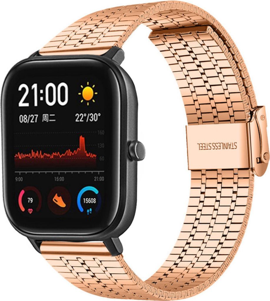 Strap-it Amazfit GTS Edelstahlarmband (Roségold)