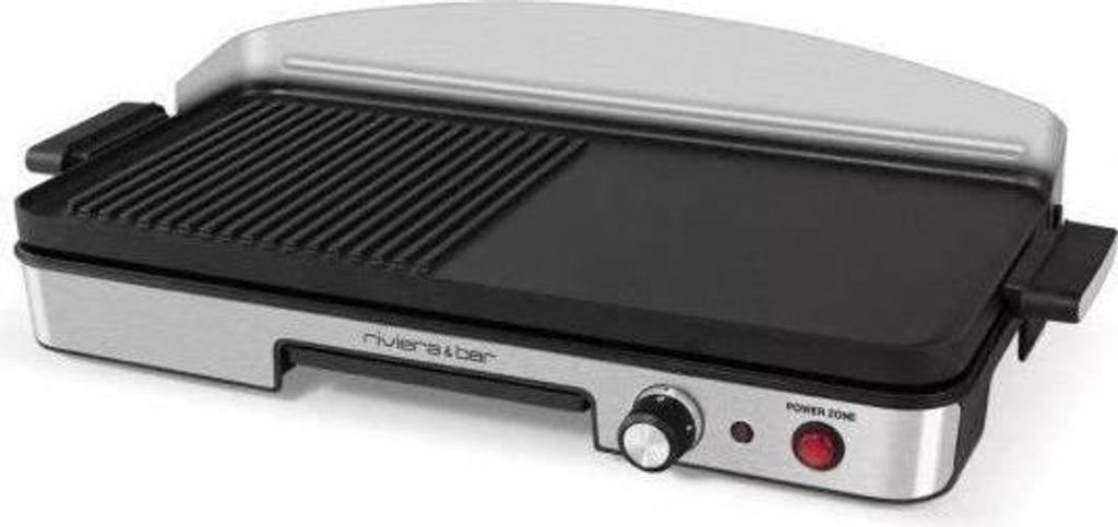 Piastra elettrica da 1900 w, 50,5 x 25,5 cm, nera/acciaio Immagine del prodotto 
