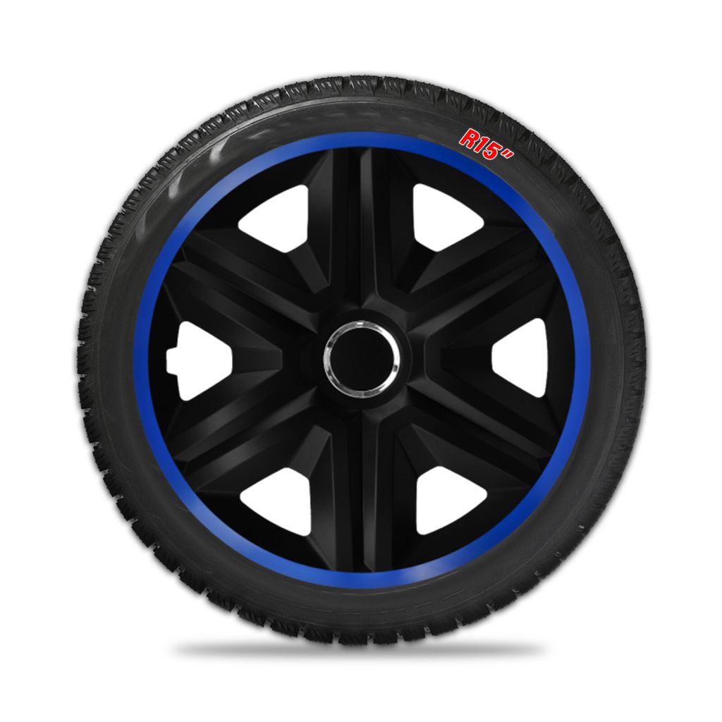 Set 4 Cerchioni Auto Neri Universali - In ABS Resistente, Facili Da Montare Senza Attrezzi