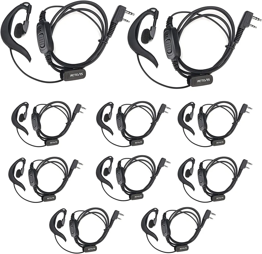 Oreillette Radio pour Sécurité et Chantier Retevis RT27 Pack 10