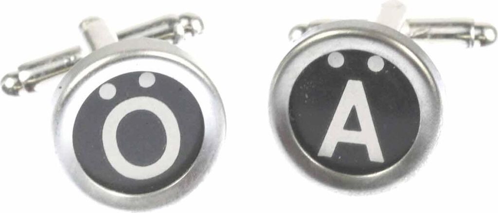 Ä Ü Ö UMLAUTE Manschettenknöpfe Vintage Schreibmaschinentaste Miniblings schwarz