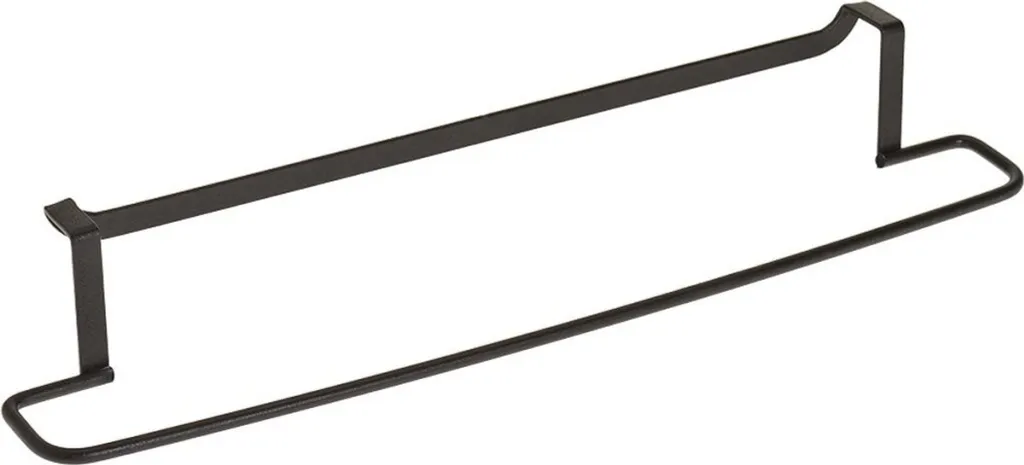 Metaltex 38x8x6 cm Porta Asciugamani Professionale Nero - Alta Qualità