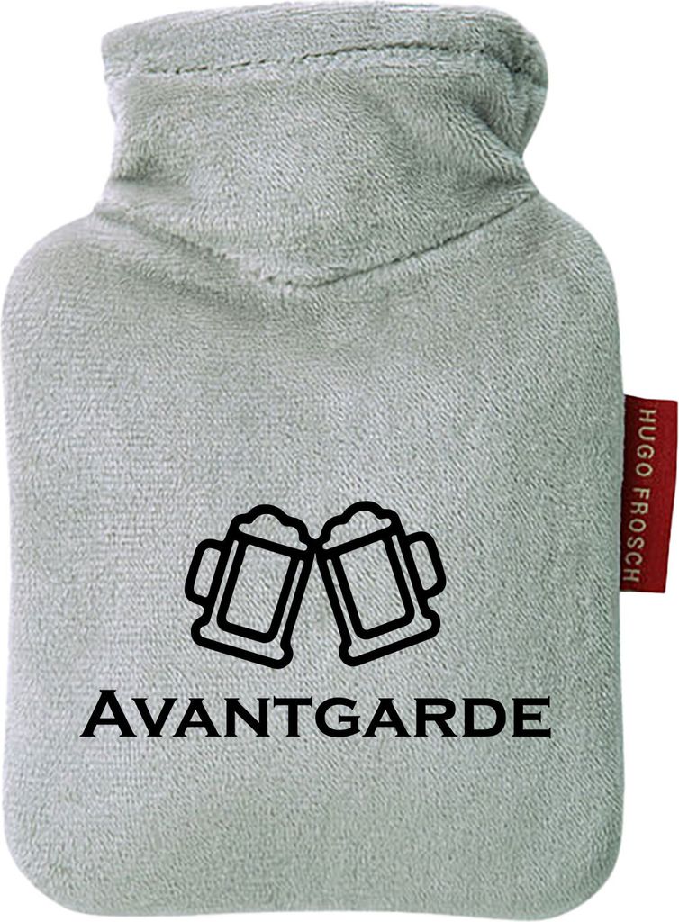 Huuraa Mini-Wärmflasche Avantgarde Schützenfest 0,2 Liter Grey Mini Veloursbezug Taschenwärmer Geschenkidee