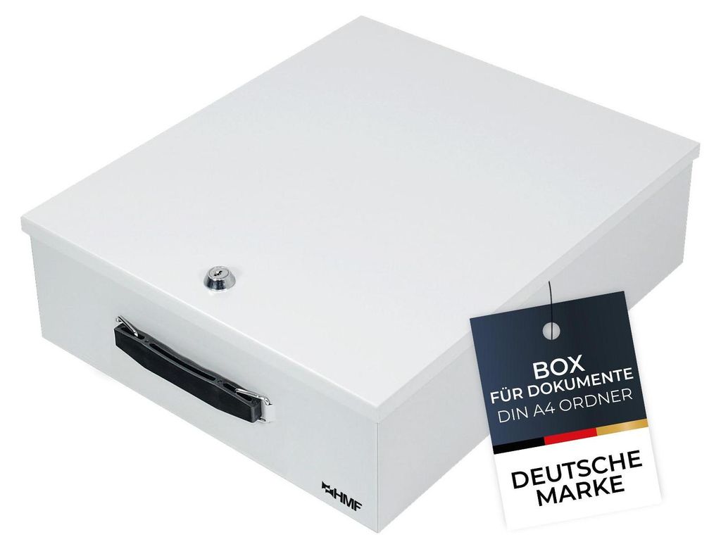 HMF 142-07 Dokumentenkassette Din A4, Dokumentenbox, 39,5 x 32,5 x 12 cm, lichtgrau