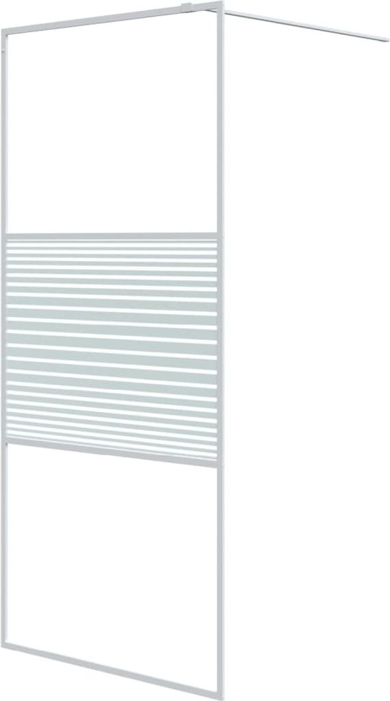 vidaXL Duschwand für Begehbare Dusche Weiß 90x195 cm Produktbild 