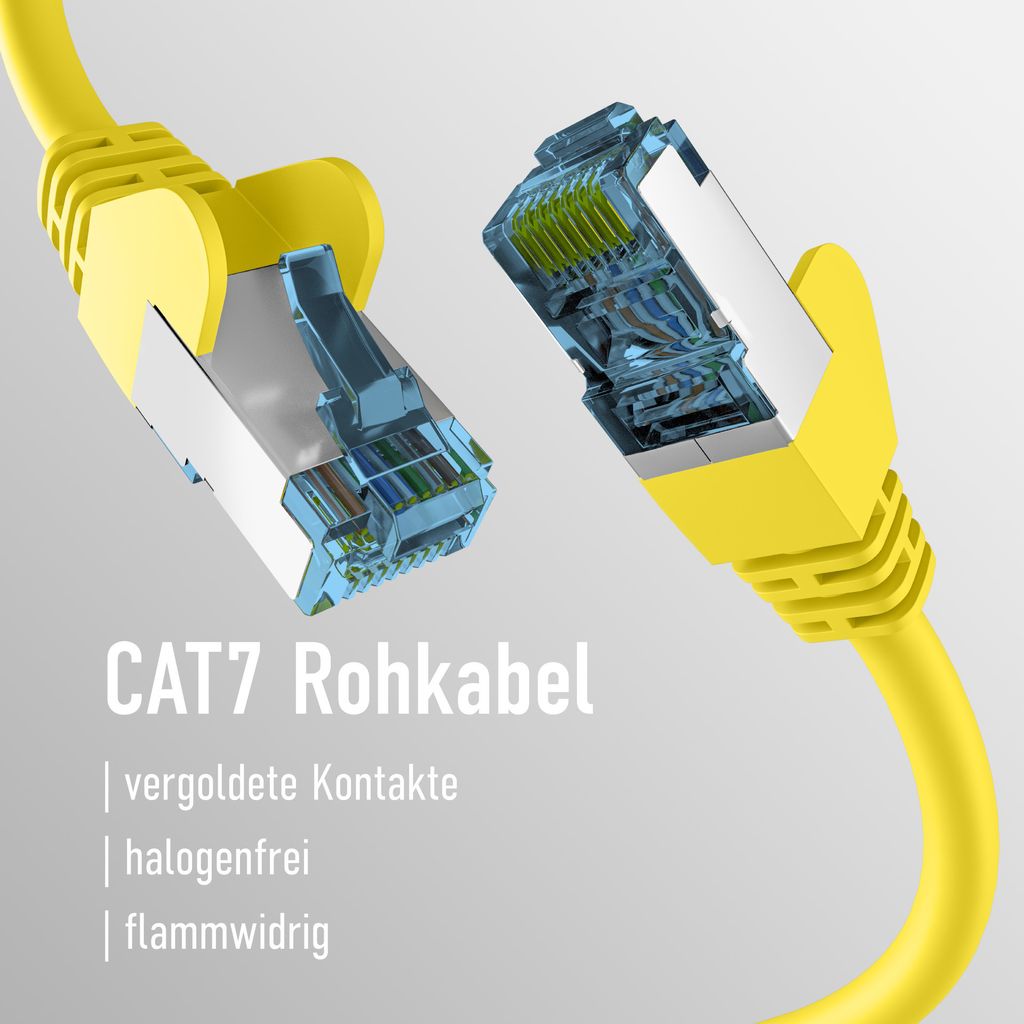 EFB RJ45 PATCHKABEL mit CAT7 ROHKABEL GELB 30m