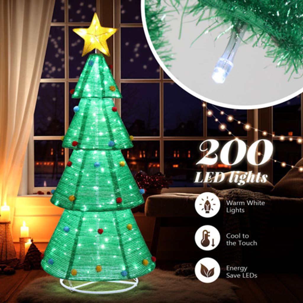 FCH Vorbeleuchteter Pop-up-Weihnachtsbaum mit 200 Produktbild 3