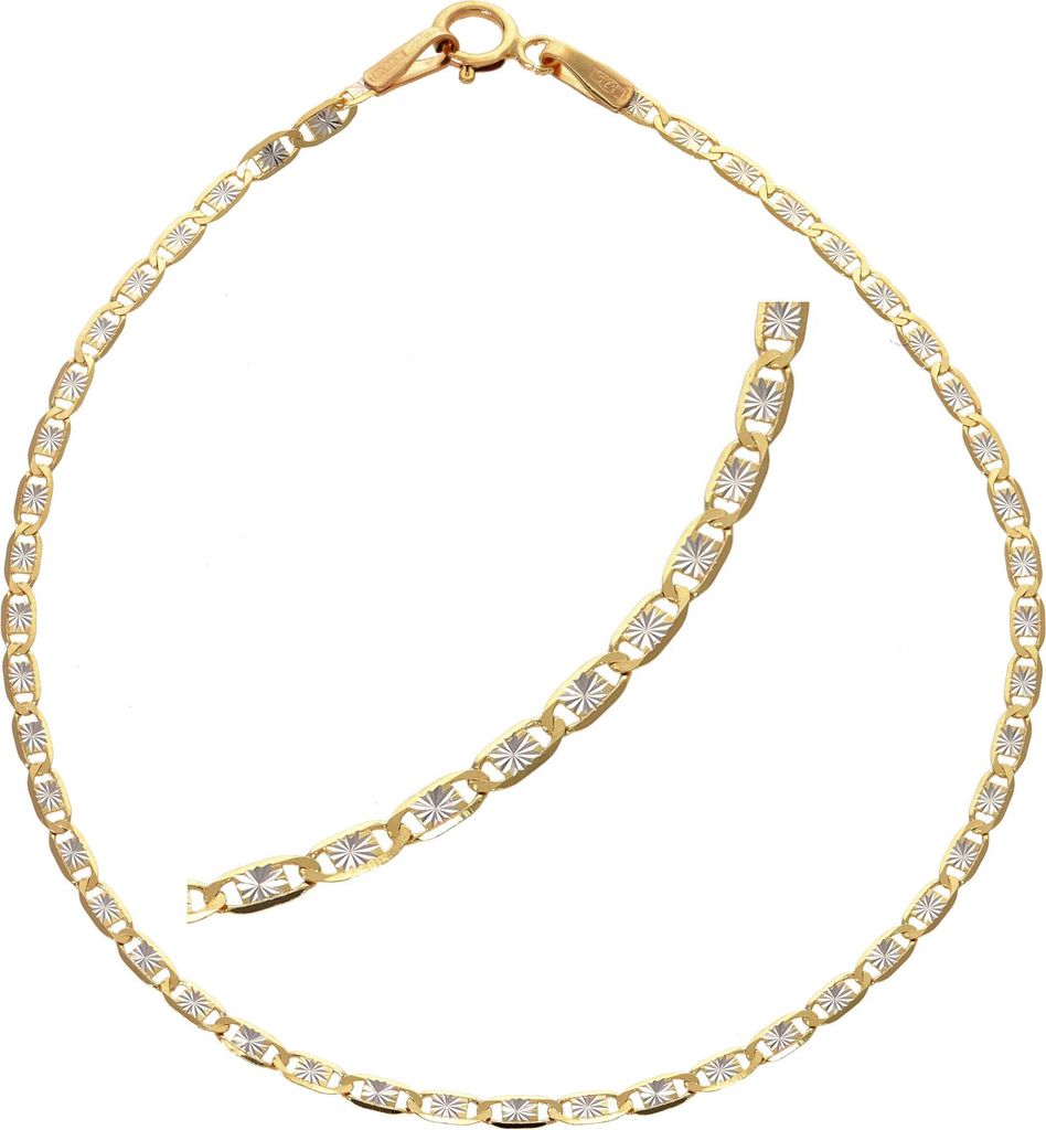 Armkette echt Gold 375 (9 kt)  bicolor mit Diamantschliff Produktbild 