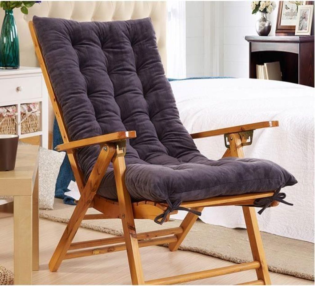 Cousin de Chaise Longue de Jardin, Grauer Coussin de Transat, 48*120cm Cousin de Bain de Soleil, Antidérapant und Relaxant