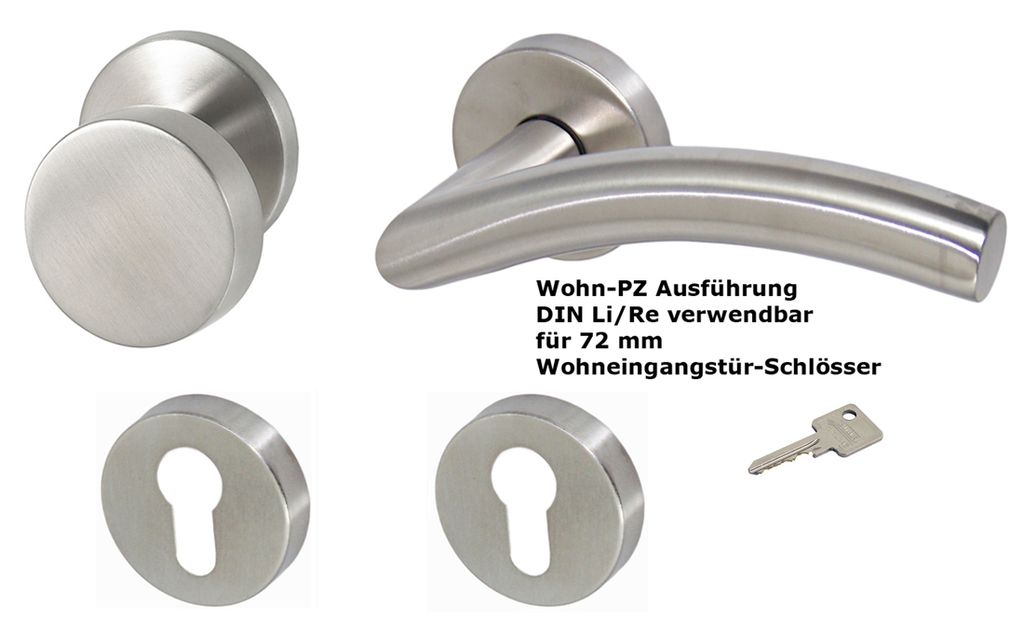 Edelstahl Türbeschlag Kurt R Wohn PZ Türklinke Türgriffe Produktbild 
