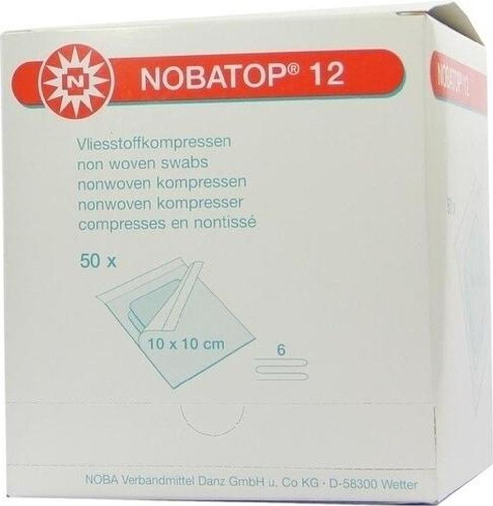 NOBA Nobatop 12 steriele, niet-geweven kompressen, 6-laags, Productafbeelding 