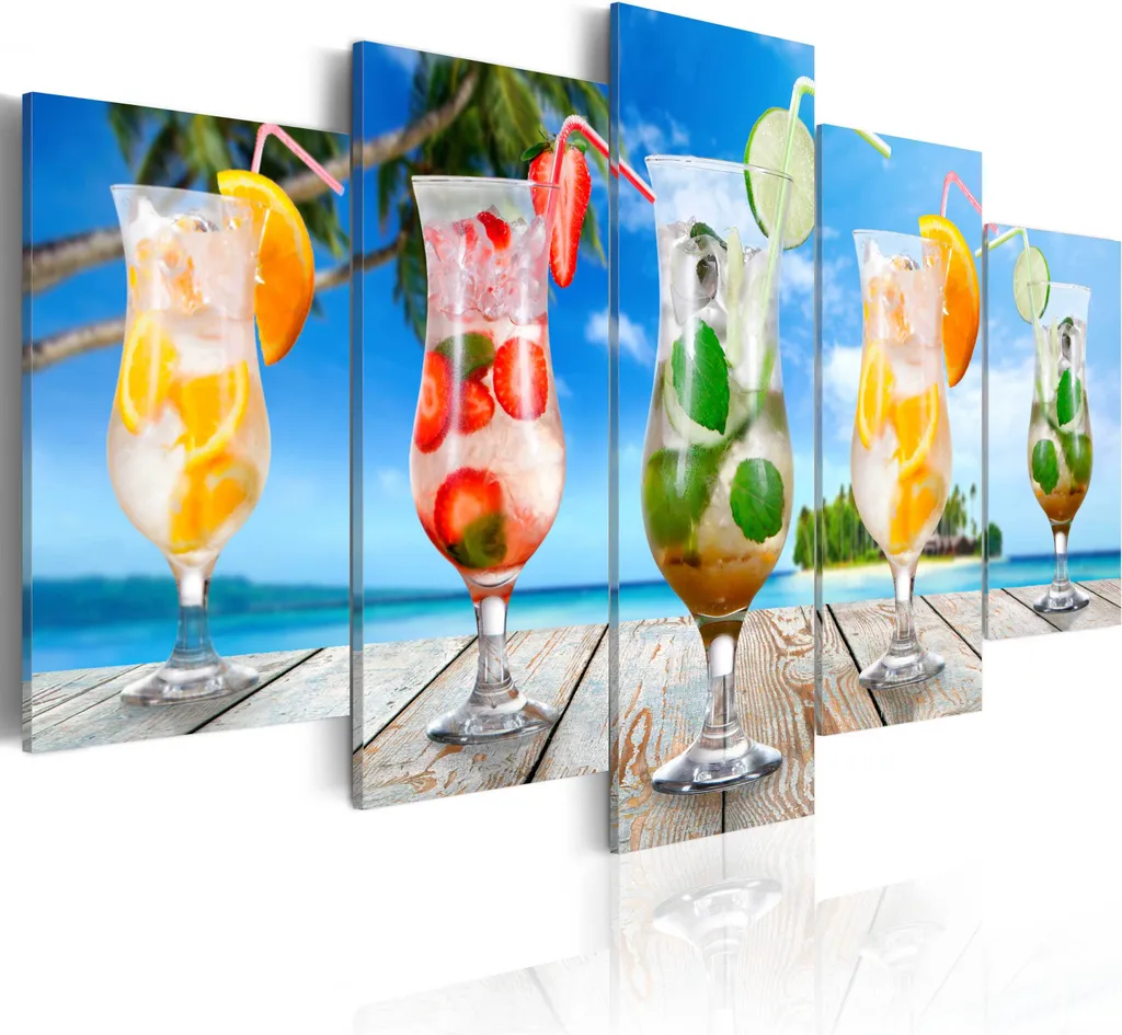 Murale Moderno 030107-25 100x50 - Quadro 5 Pezzi Tessuto non Tessuto