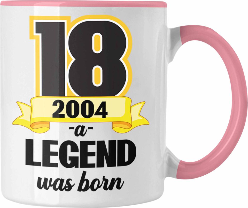 Trendation - 18. Geburtstag Tasse Geschenk Mädchen Jungen Geschenkidee Lustig Spruch 18 Geschenke Geschenkideen zum 18 Bday 18er (Rosa)