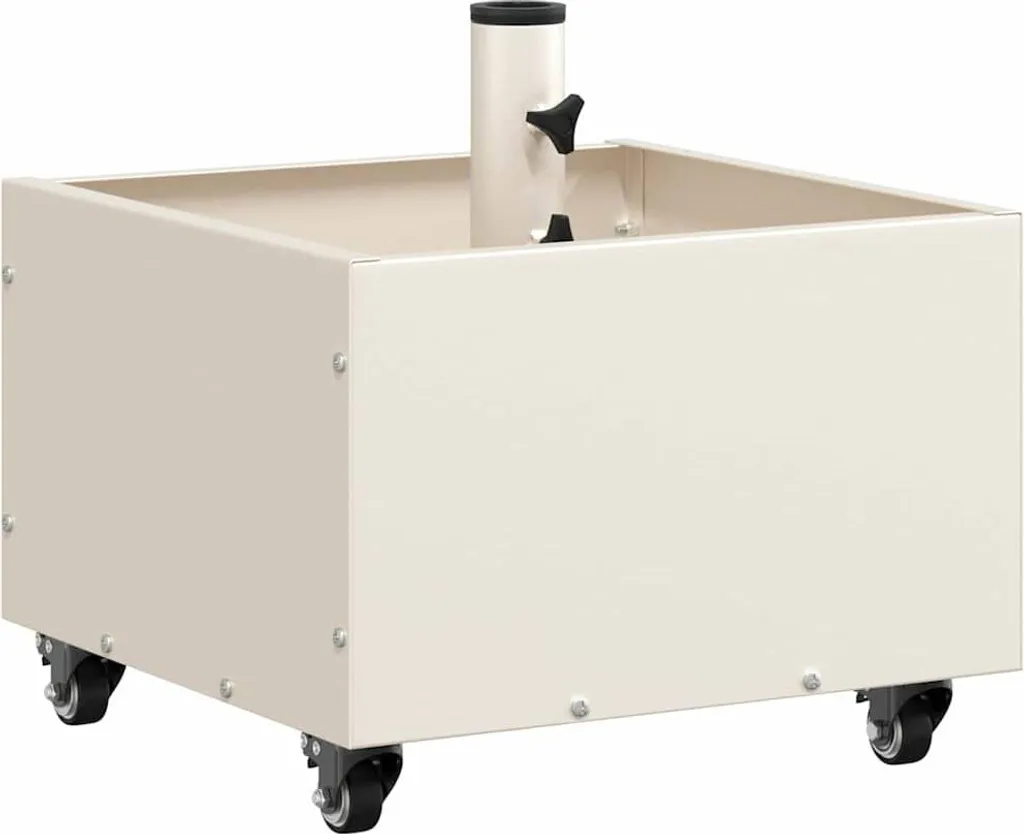 Supporto Ombrellone in Acciaio Bianco 45x45x45 cm | Robusto e Sicuro