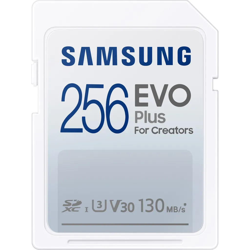 Carte SD Samsung EVO Plus 256 Go Idéale pour Filmer en Haute Définition