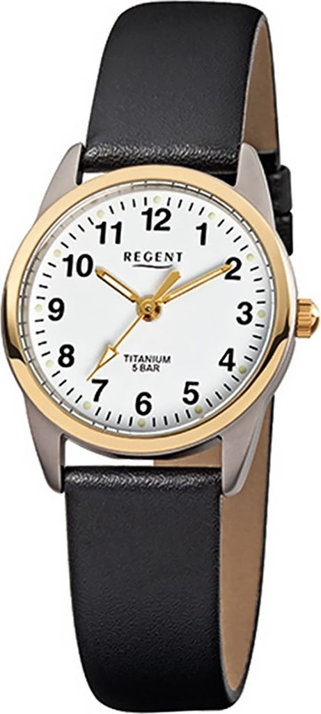 Regent Titan Damen Uhr F-661 Quarzuhr Armband schwarz D2URF661