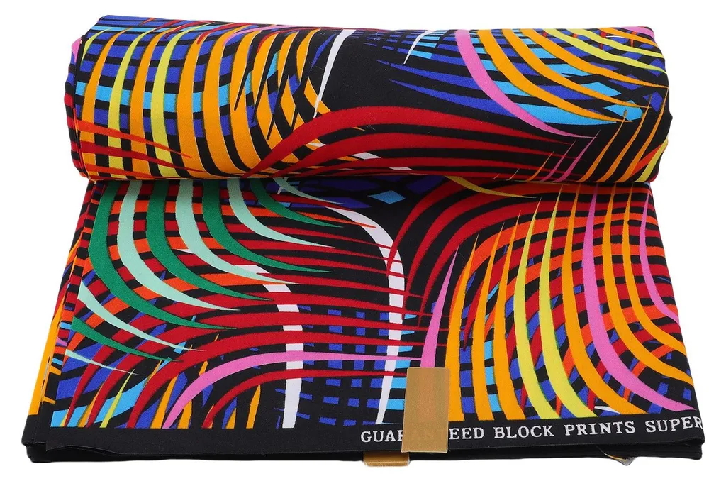 Tissu Ankara 6 mètres en polyester doux imprimé cire pour la couture