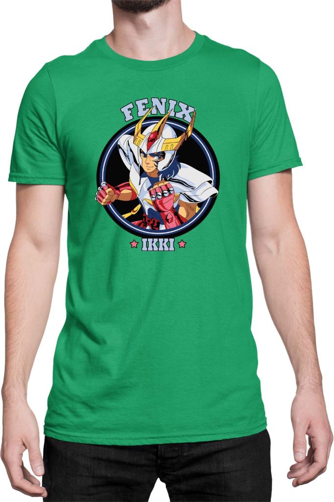 Herren T-Shirt Japan Anime Manga Saint Anime Seiya Fenix Ikki Fenix Ikki, Man M / Grün