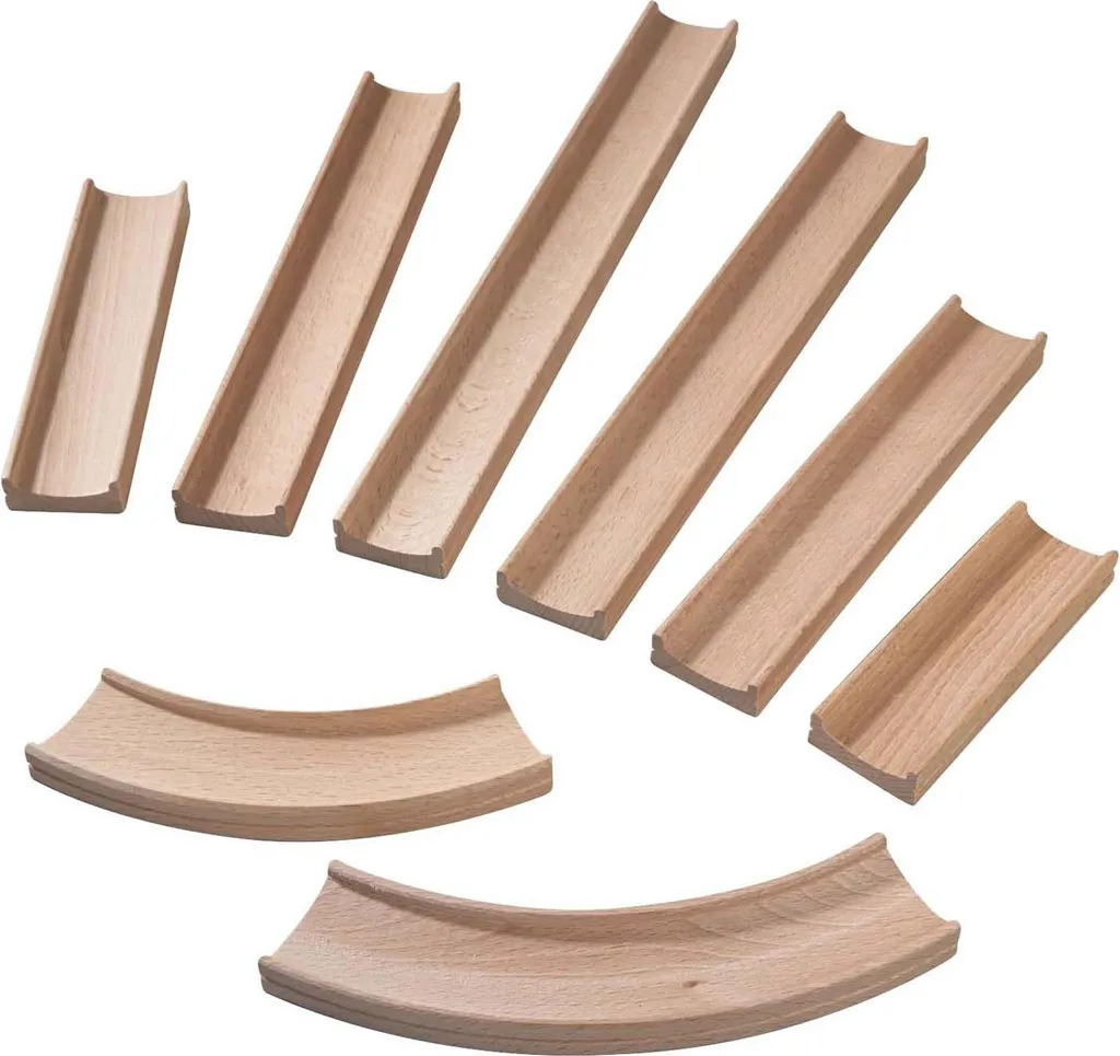 Haba Kullerbu Rail de Marbre en Bois Droit et Courbe - Circuit Enfant