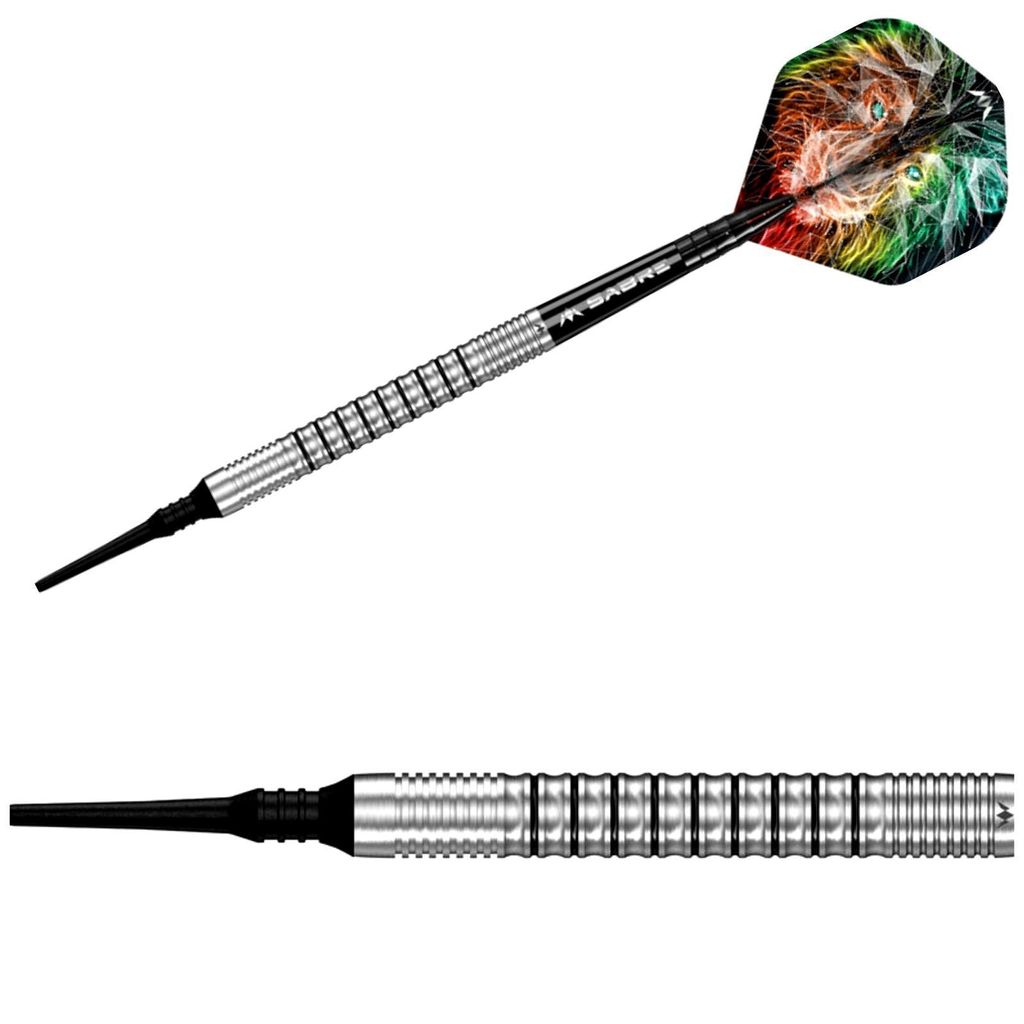 Mission | Dominik Grüllich | Softdarts | 95% Tungsten | 18g | Silver Black Ring | Dartpfeile Set