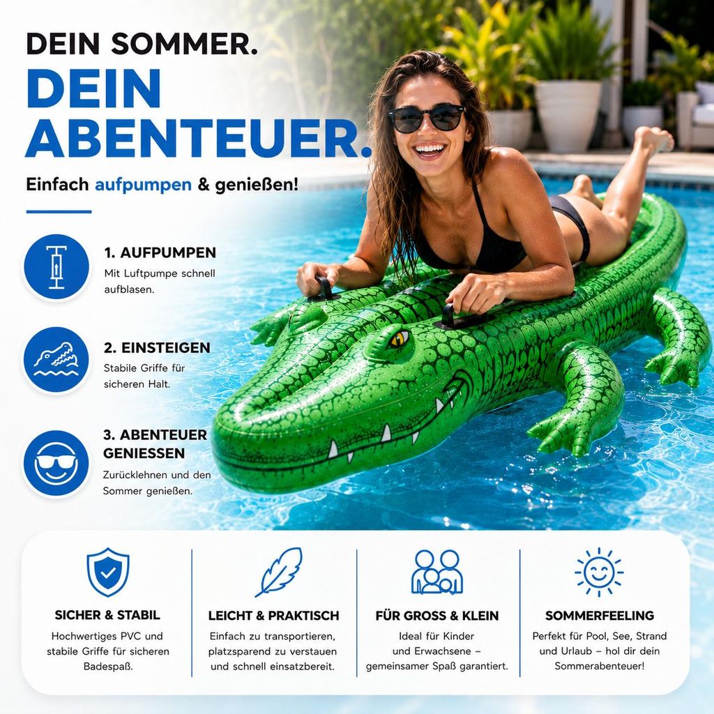 XXL Aufblasbare Luftmatratze Schwimmring Tier – Großer Tier