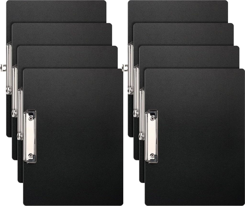 A4-Klemmbrett 8er-Pack mit Stifthalter und flacher Profilklammer - perfekt für Büro und Schule