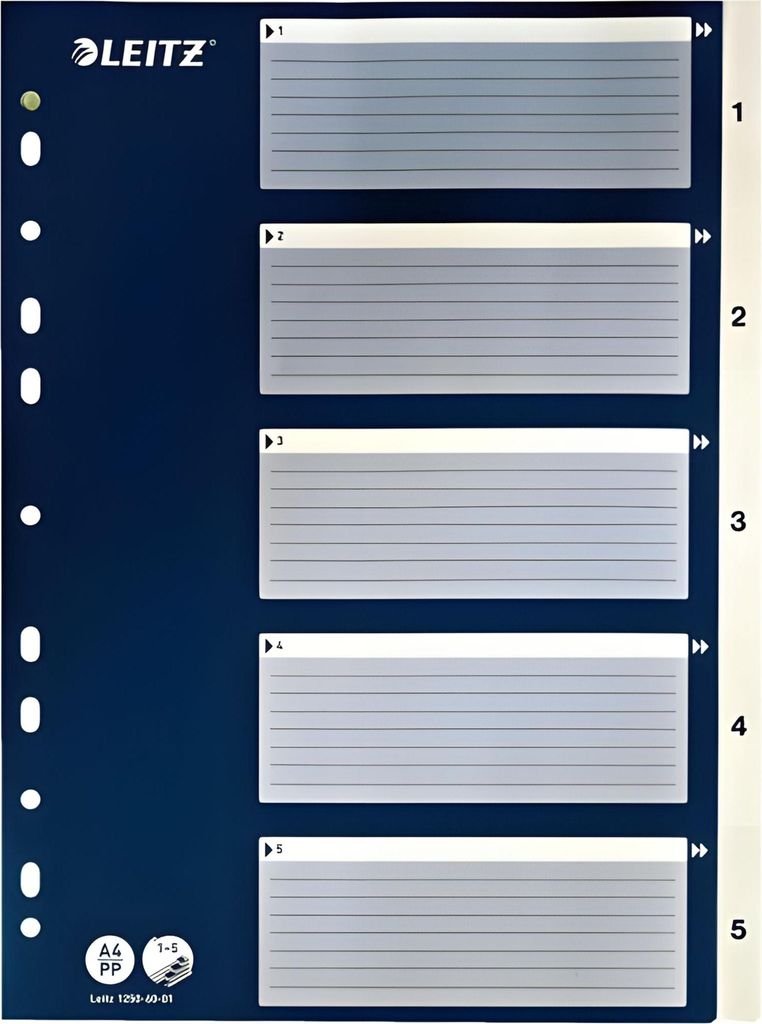 LEITZ Register A4 15 weiß mit blauem Deckblatt (Pappe)