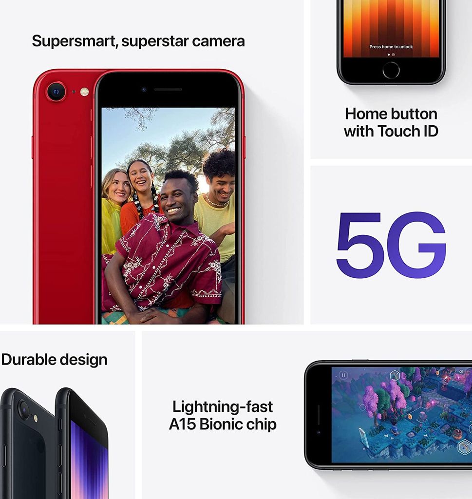 Apple iPhone SE (2022) 64GB Mitternacht Produktbild 19