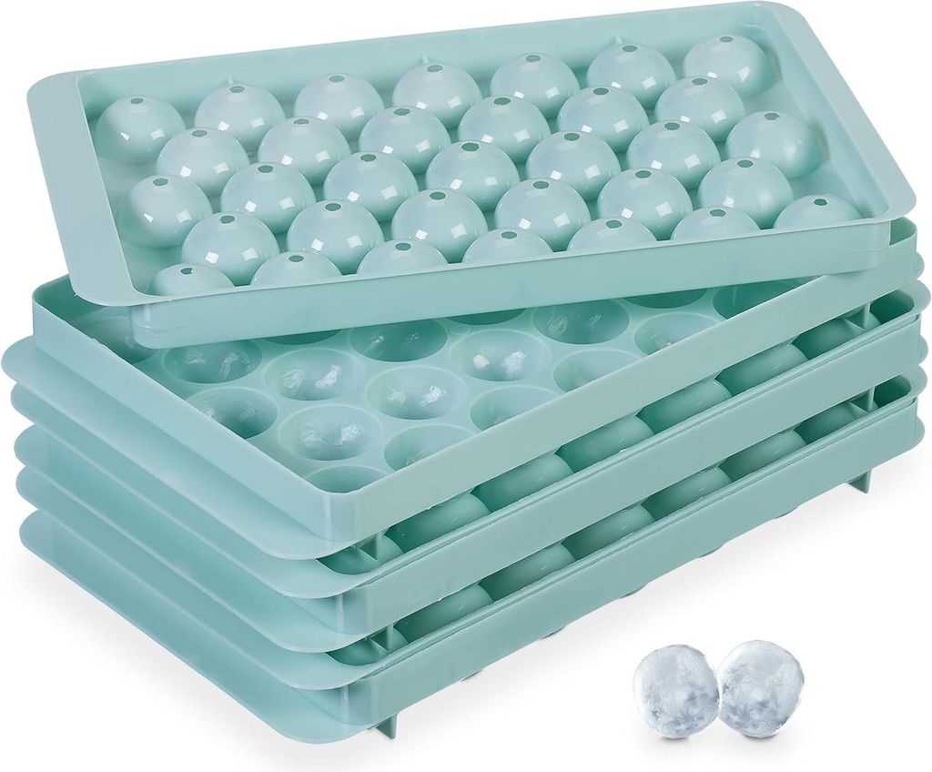 Relaxdays Eiswürfelform rund, 3er Set, wiederverwendbar, Produktbild 