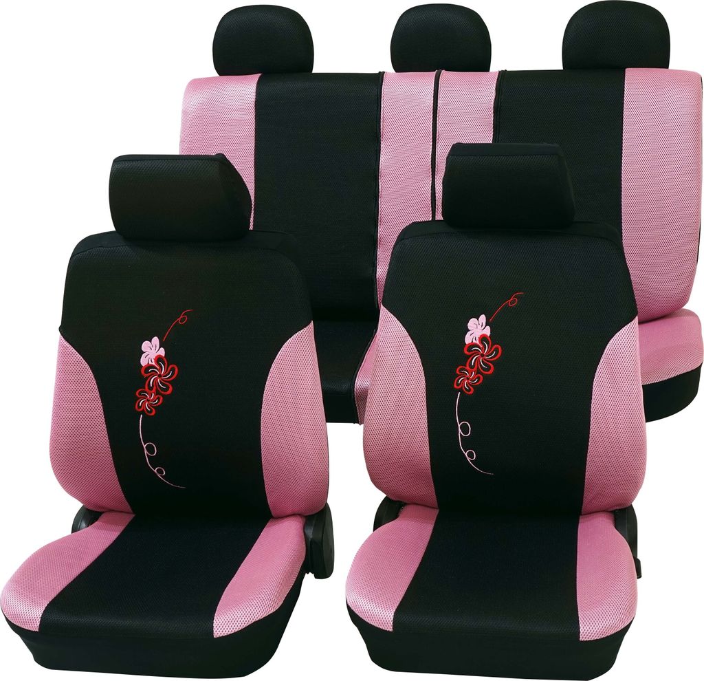 Auto Sitzbezüge Universal Komplett Set 17-teilig - Flower Produktbild 