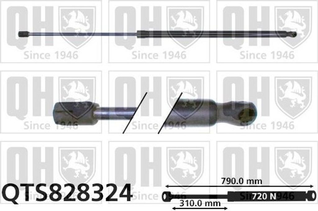 QUINTON HAZELL QTS828324 Gasfeder Heckklappendämpfer für FIAT Doblo Kombi (263) 790mm