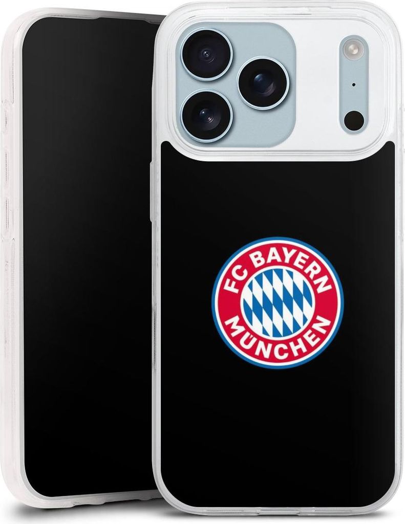 DeinDesign Slim Hülle für Apple iPhone 17 Pro Silikon Case Ultra Dünn Handyhülle FC Bayern München Logo Offizielles Lizenzprodukt