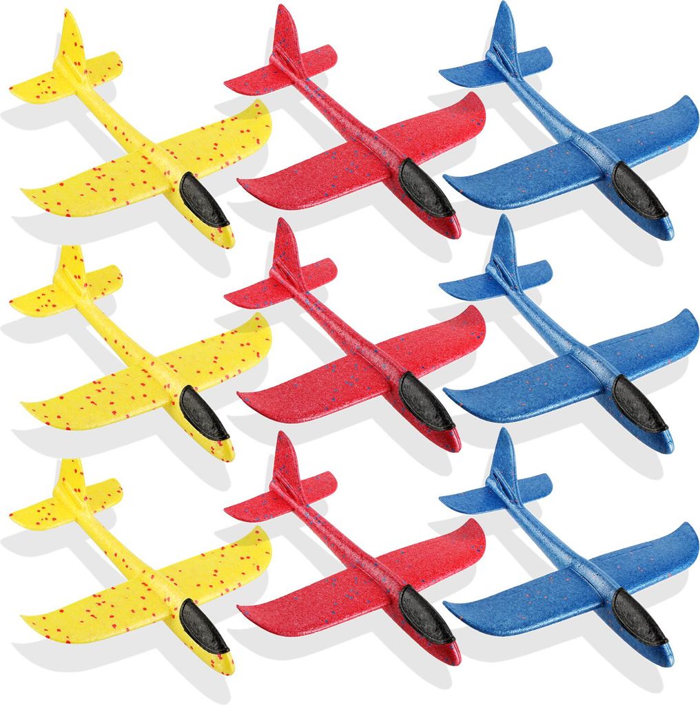 com-four® 9x Styroporflugzeug für Kinder und Erwachsene - Produktbild 