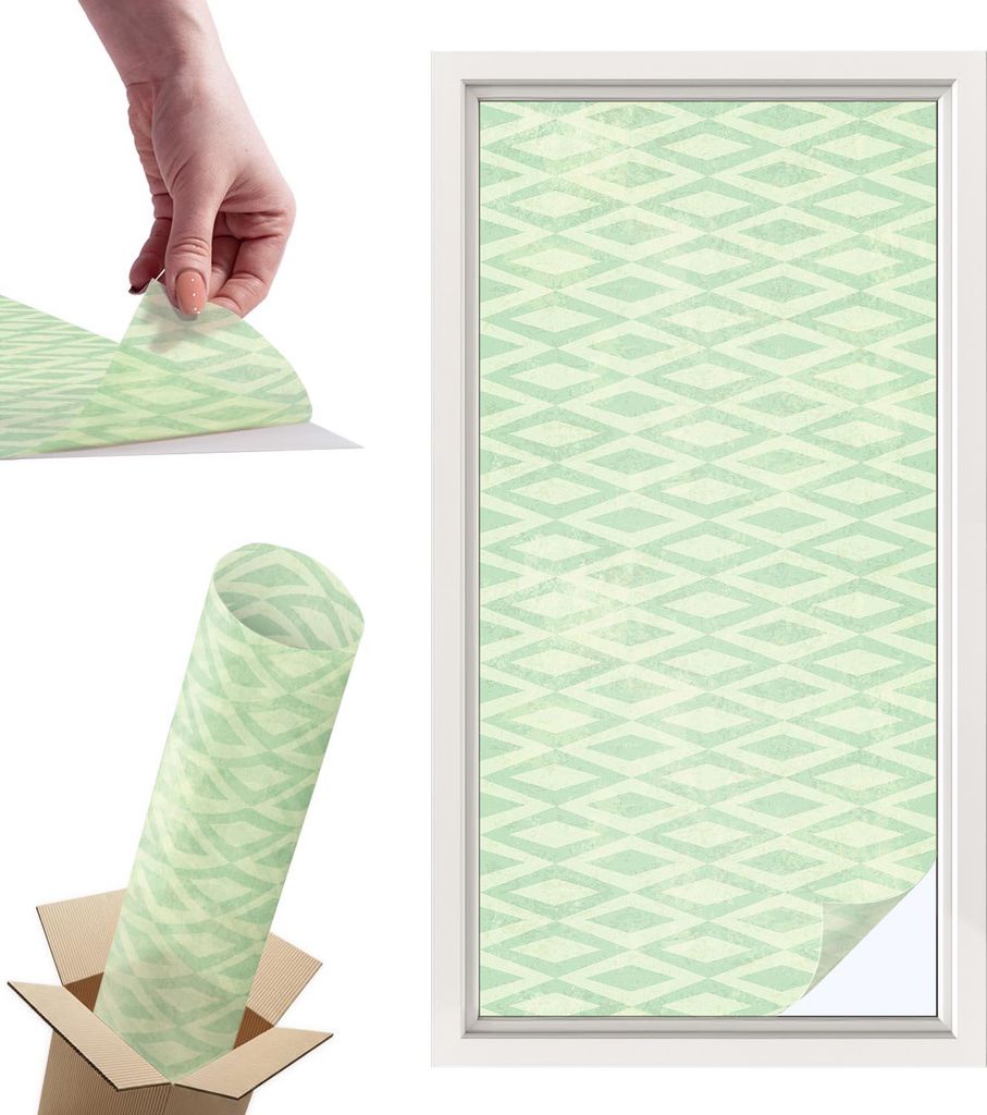 Buntglasfolie für Fenster – 100x50 cm – Stained-Glass-Fensterfolie, dekorativ & blickdicht – Selbstklebende Glasdekorfolie im Buntglas-Desig...