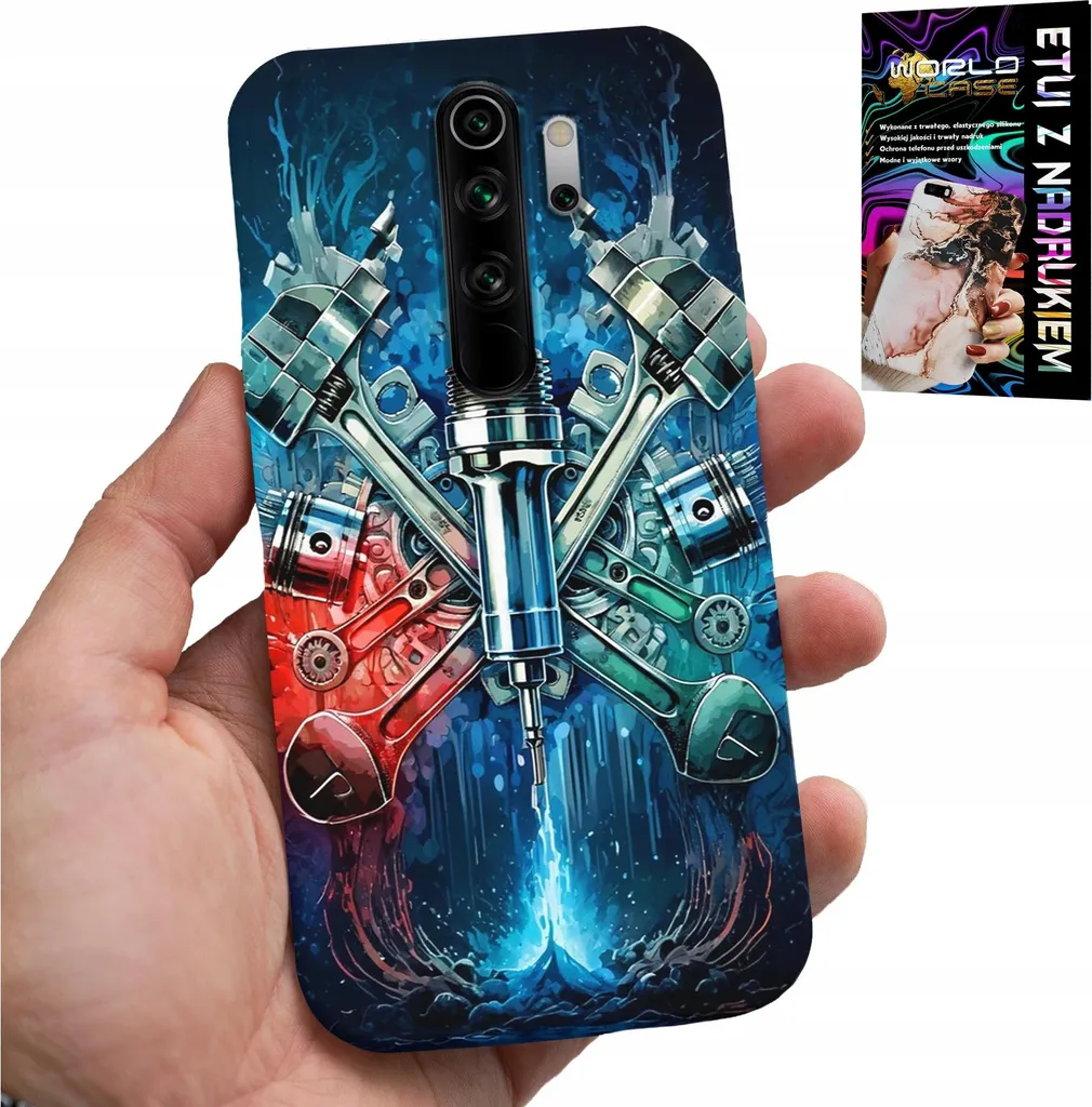 Custodia Per Xiaomi Note 8 Pro - Copertura Meccanica Del Motore + Vetro