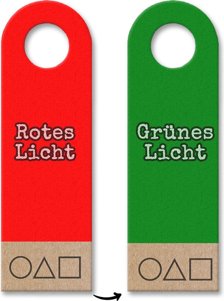 Türhänger 3er Set mit Serienmotiv Rotes Licht - Grünes Licht Spiel Variante 2