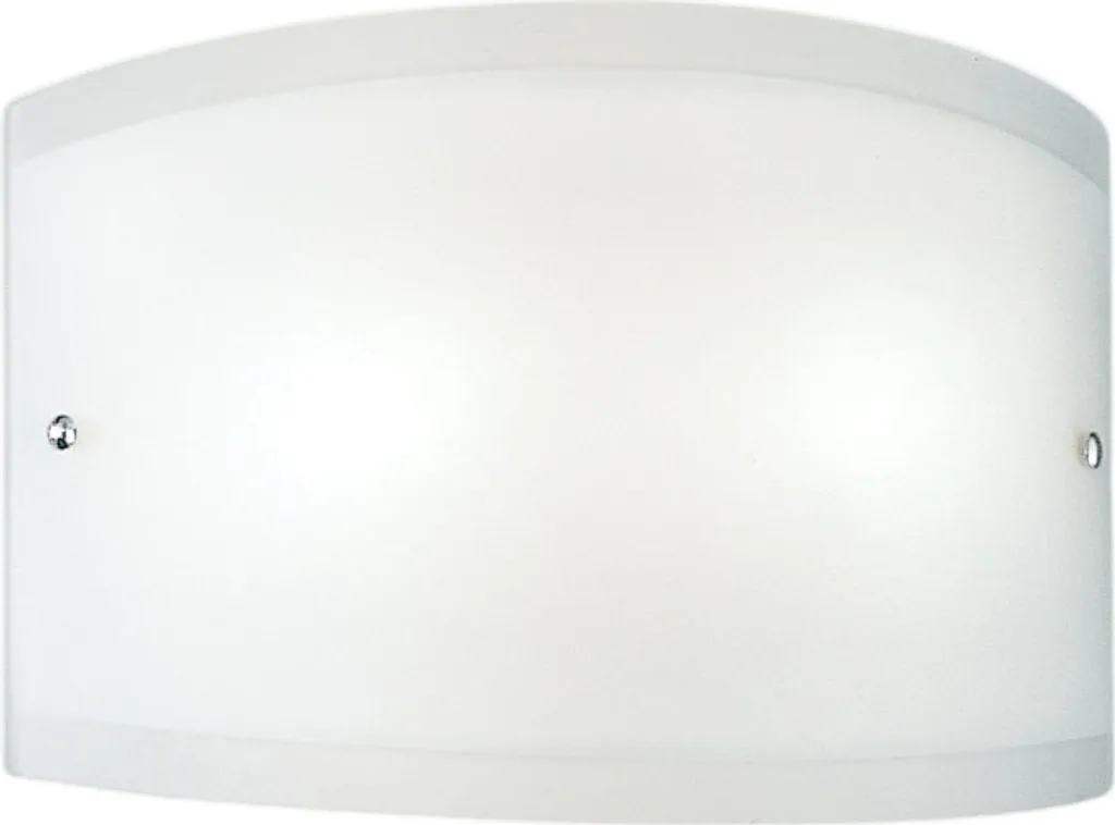 Luminaire mural design Lecce verre blanc et chrome 35cm culot E27