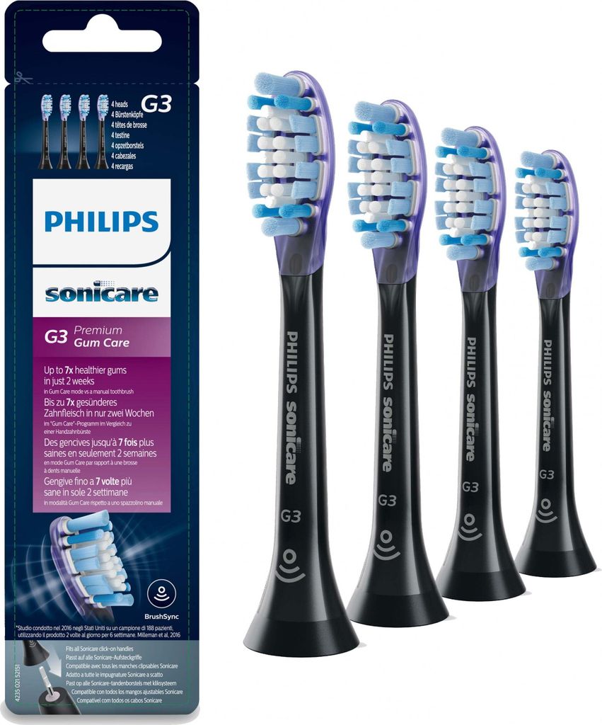 Philips Bürstenköpfe Zahnpflege Sonicare G3 Premium Gum Care Schwarz 6er Pack Pflege