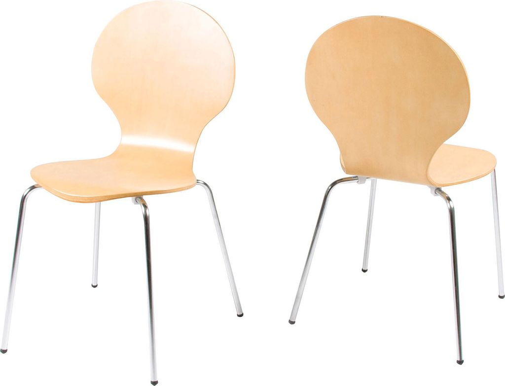 Stapelstuhl >Marcus< in Ahorn aus MDF - 49x87x53cm (BxHxT)