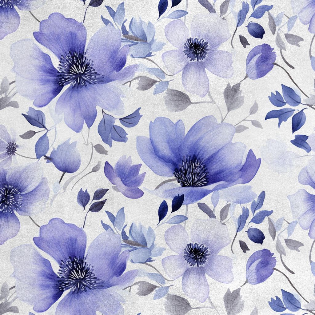 Royal Samt Stoff Polyester Zum Nähen - Motiv Blumen - RDX2306