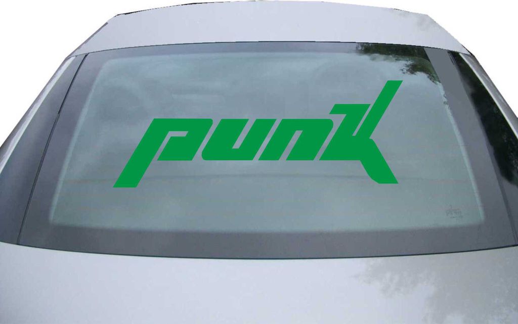 Indigos UG - Aufkleber Heckscheibe & Motorklappe DE7061 - grün - 600x486 mm - Punk Schriftzug Musikrichtung Style - Auto Scheiben Fenster Heckklap...