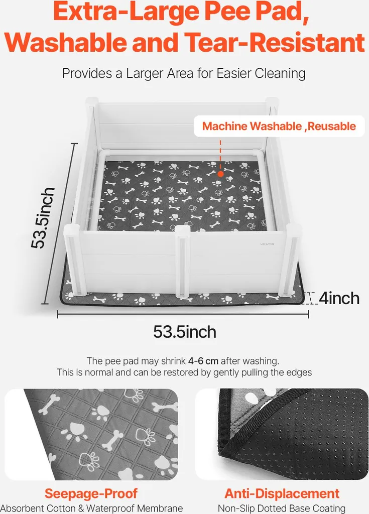 Caisse de Mise Bas Indéformable en PVC 122cm avec Porte Modulable
