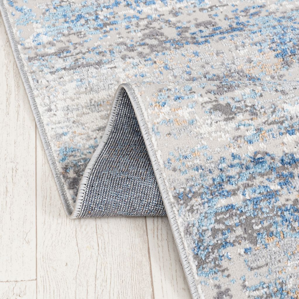 Teppichläufer 100 x 300 cm Grau Blau 3 Modern Läufer für Produktbild 3