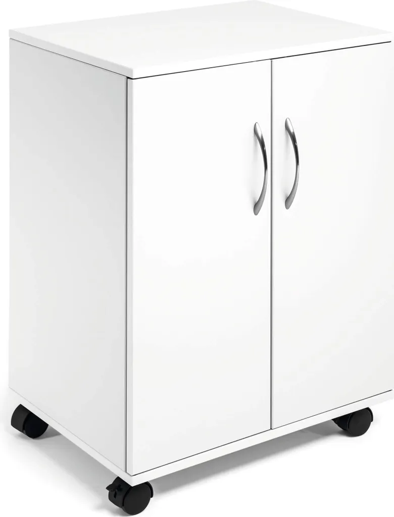 Desserte en bois blanc fermée 74x53cm DURABLE pour bureau et imprimante