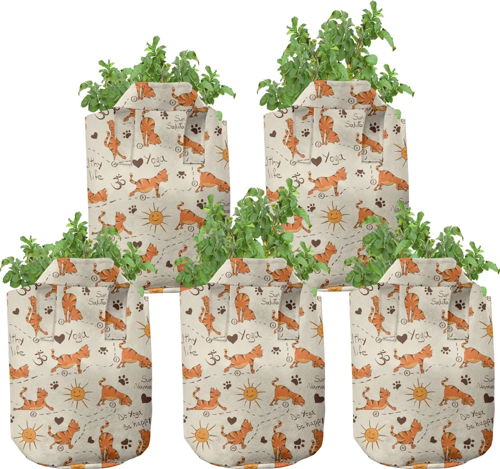 Sac de Plantation en Tissu avec Poignées Lot de 5 Pots 5 Gallons Chat